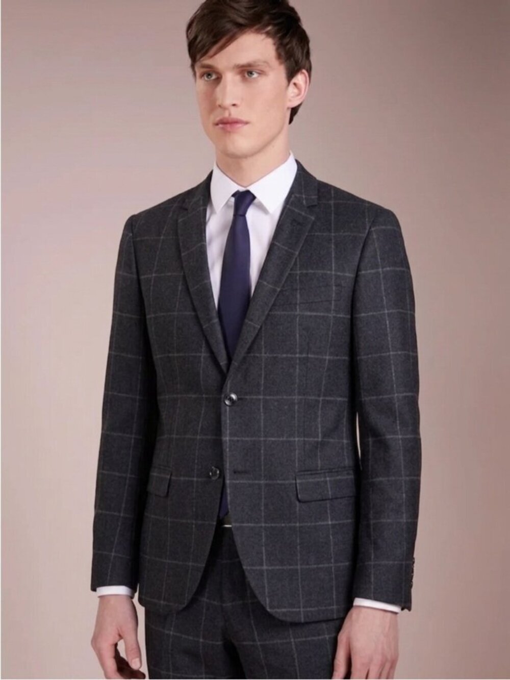Tiger of Sweden Wool Blend Blazer Jacket Sport Coat Size 36 Navy Blue Check